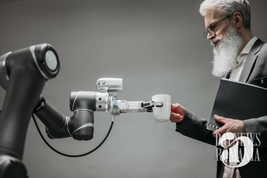 Om si robot cu cafea